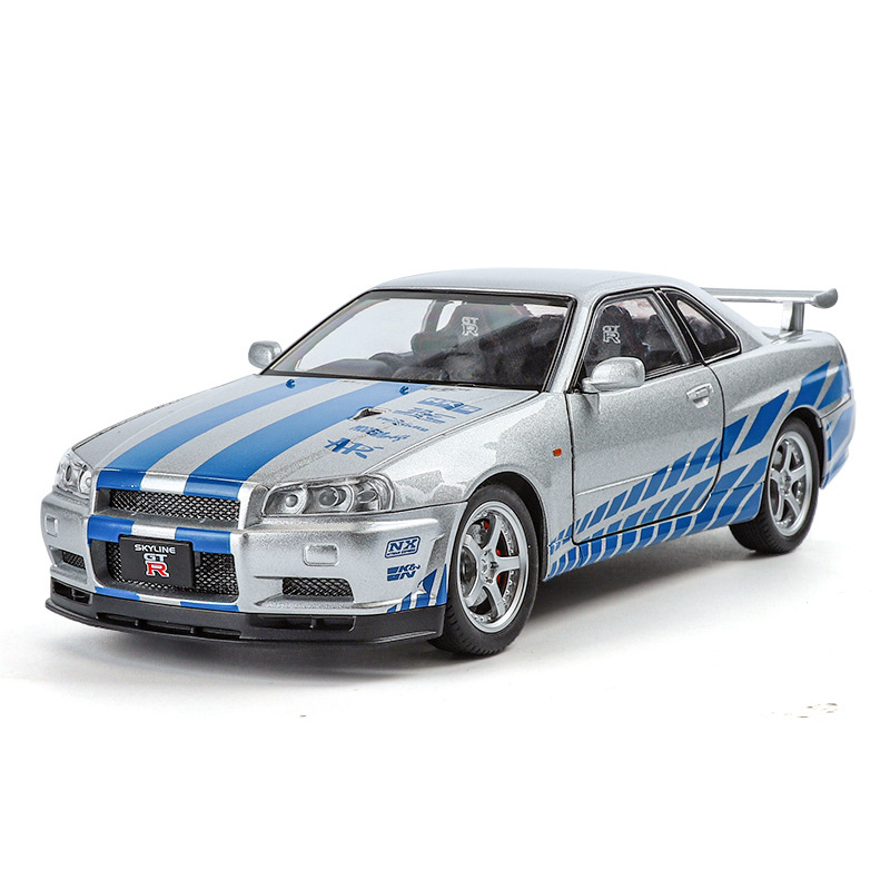 1/24 Nissan Gtr Alloy Car Imitation Real War God Sports Car Model Hand-Made Ornaments Boy Toys Cross-Border Recommendation 1/24 Nissan Gtr Alloy Car Imitation Real War God Sports Car Model Hand-Made Ornaments Boy Toys Cross-Border Recommendation