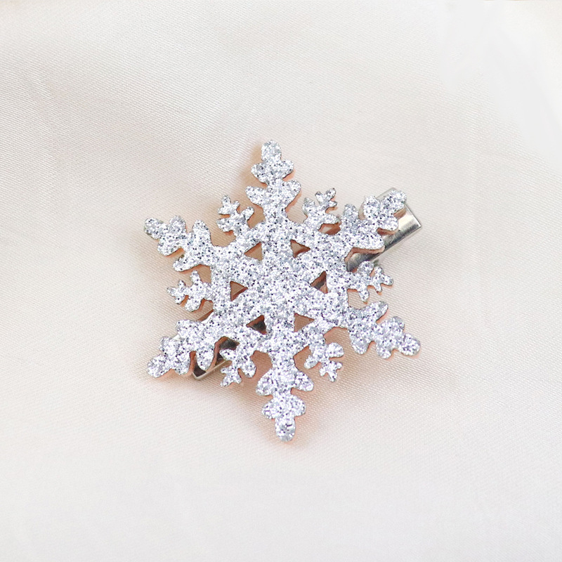 跨境雪花亮片蝴蝶结发夹圣诞格利特冬季装饰发箍节日派对发卡头饰|undefined