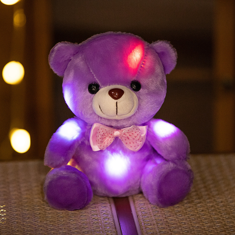 Lindo colorido luminoso animal oso de peluche unicornio muñeca de peluche de juguete delfín alpaca muñeca títere muñeca