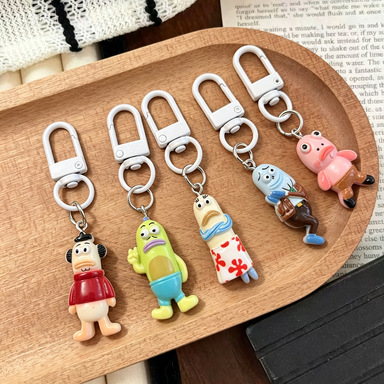 New Quirky Sausage-Mouthed Ugly Fish Keychain, Girl's Bag Charm, Student Backpack Decoration, Best Friend Gift