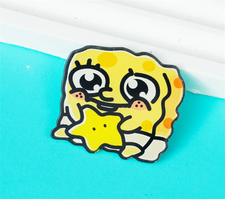 かわいい漫画スポンジ赤ちゃんアクリルブローチ装飾ストラップ学生小さなプレゼントバッジ卸売アクセサリー|undefined