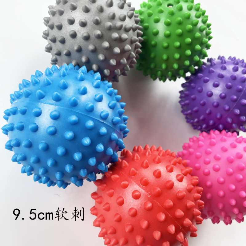 9.5 センチメートルソフト PVC ソーダボールマッサージリラクゼーションツボグリップボール足底筋膜ヨガボールフィットネスボールハリネズミボール|undefined