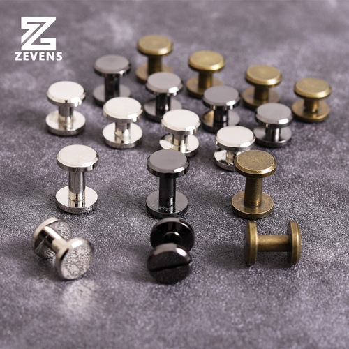 Bronze gun black silver white pure brass belt screw flat I-shaped nail surface diameter 10mm hang plated multi-color
