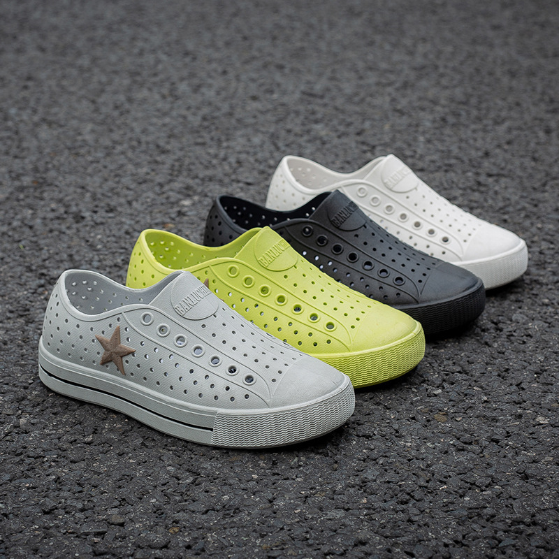 Cross-border Summer Casual Solid Color Men's and Women's Couple's Outdoor Water Shoes Fashion Flat Outer Wear Beach Shoes Foreign Trade