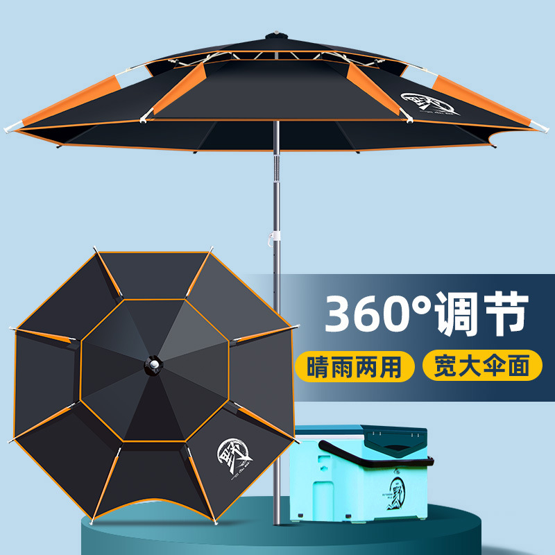 廠家批發戶外釣魚傘2.4米2.2米萬向防雨曬摺疊垂釣傘拐杖傘台釣傘