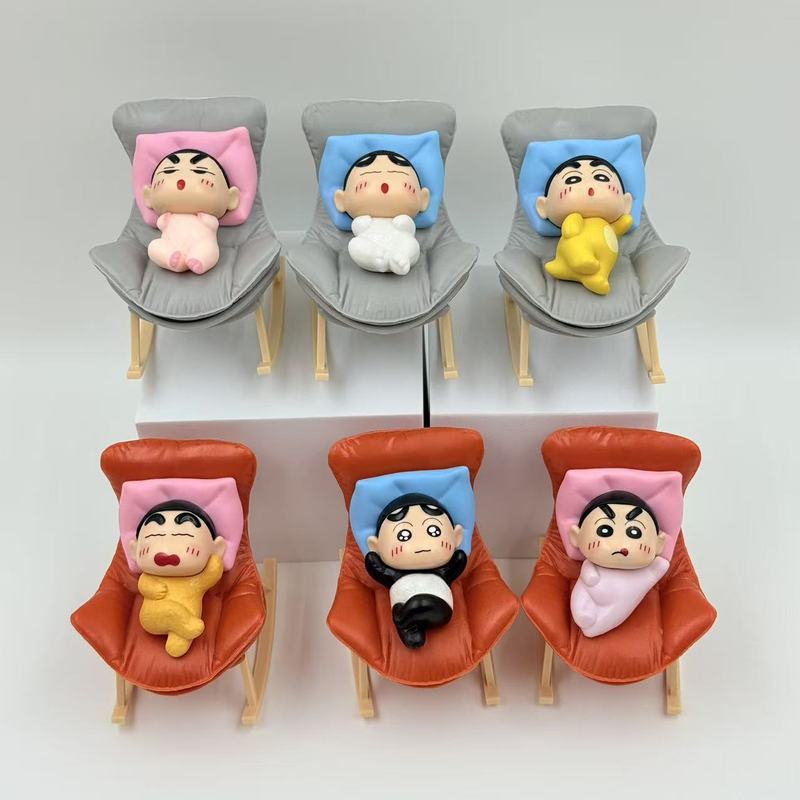 跨境新品蜡笔小新动物摇摇椅睡眠摆件装饰动漫公仔手办盲盒玩偶|undefined