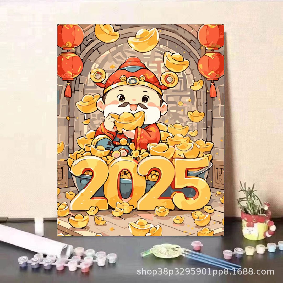 Lápiz pequeño Año Nuevo pintura al óleo digital diy relleno 2024 nuevo niño relleno pintado a mano pintura al óleo acrílico