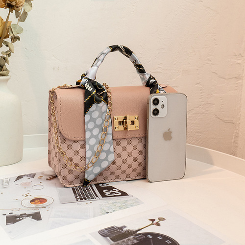 Women's bag wholesale  new chain bag women's high-end pu printed small square bag ins mini crossbody bag