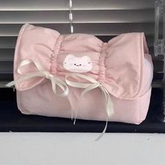 新しい猫ミントリボン鉛筆バッグインガールハート学生文具バッグ収納袋鉛筆バッグ文具箱