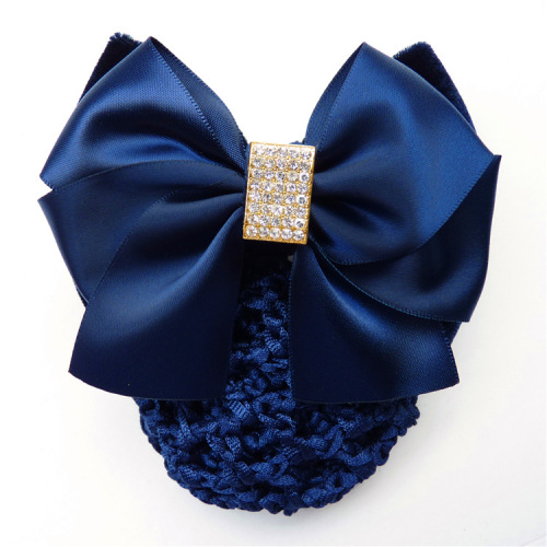 Professional flower hair net pocket headband gold velvet bow bank mobile hotel stewardess nurse work hairpin