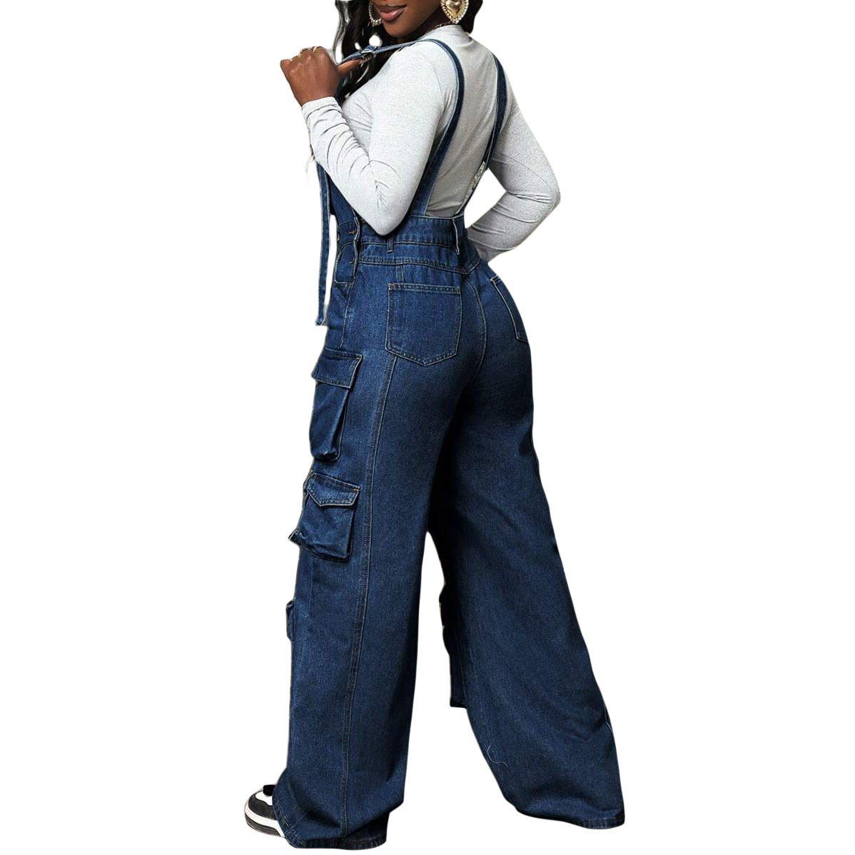 Women's Clothing Versatile Wide Leg Denim Jumpsuit Women's Work Pants Style Overalls For Formal & Casual For Women_ecoleips.com