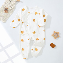 婴儿衣服包手包脚防抓脸纯棉睡衣新生儿连体衣初生宝宝哈衣四季款