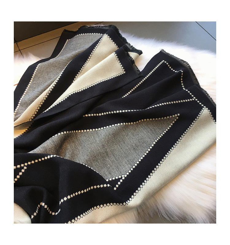 Casual, Outdoor Occasion Imitation cashmere Material Women's Simple Style Color Block Imitation Cashmere Scarf