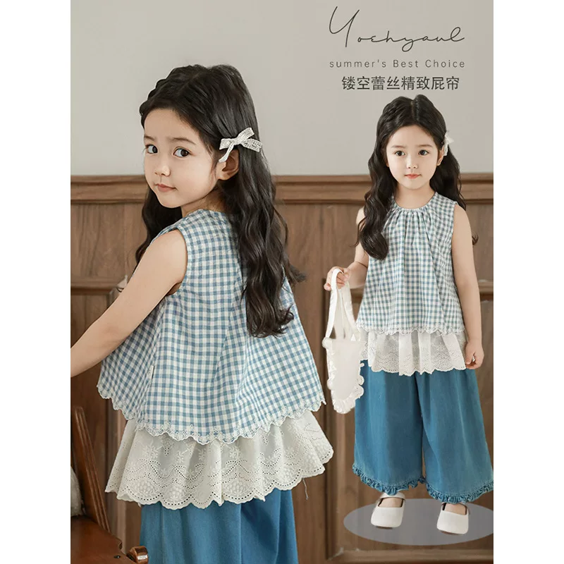 Lace summer curtain, children's cute accessory