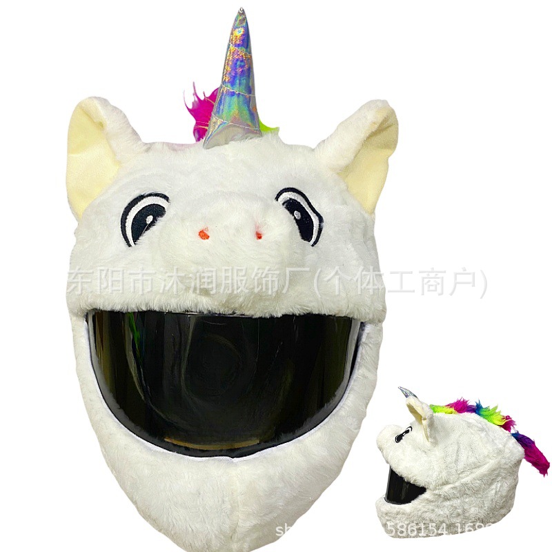 Funda protectora de casco divertida con personalidad de punto transfronterizo, máscara de ciclismo, accesorios de decoración de motocicleta, conejo, tiburón, tres ojos