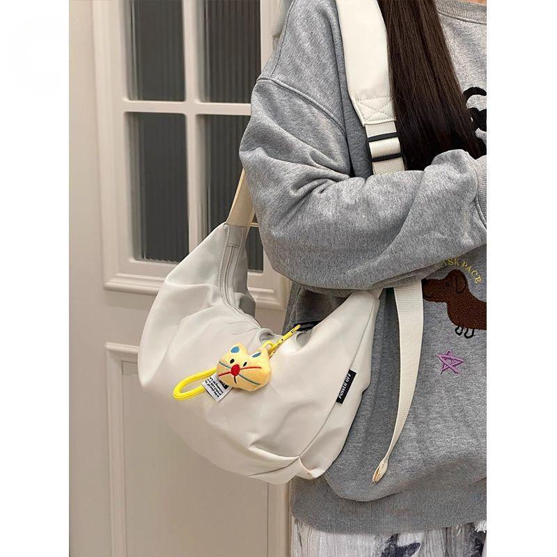 休闲百搭斜挎包轻便外出日系ins复古饺子包包女大学生单肩包|undefined
