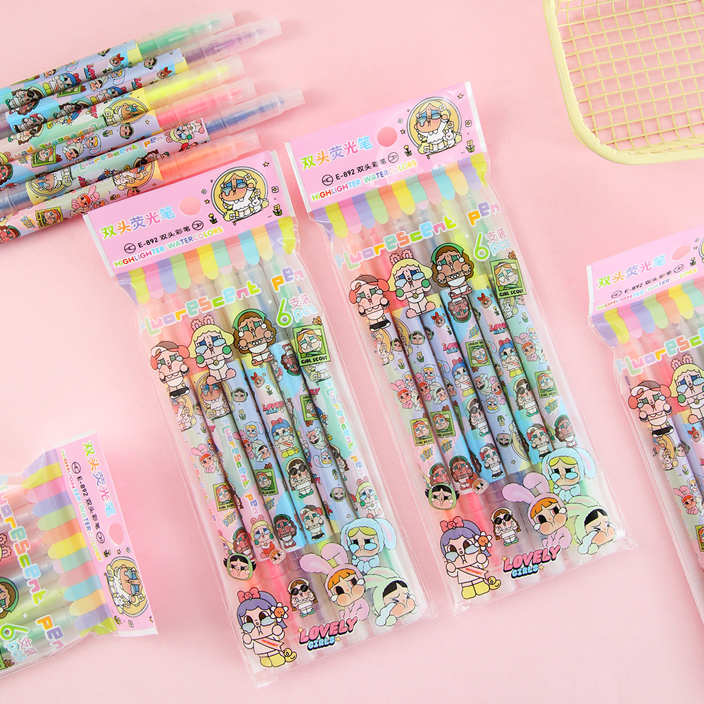 Transfronterizos extranjeros AI montaña y mar de doble cabeza puntero de resaltado puntero de tiburón puntero de madera puntero de escritura puntero de graffiti especial para tomar notas