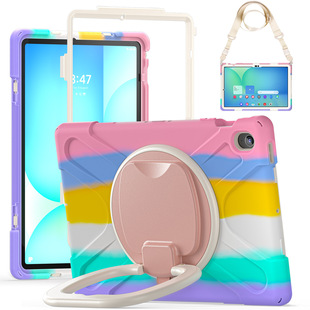 Suitable for 2025 Samsung Tab S10Fe+ 13.1inch Protective Cover Silicone Satchel Rotating Stand Anti-Fall Shell