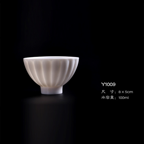 Dehua Yangzhi Jade Tea Cup Wholesale Ceramic Tea Set Japanese Tea Bowl Single Cup Tea Drinking Cup Aroma Cup White Porcelain