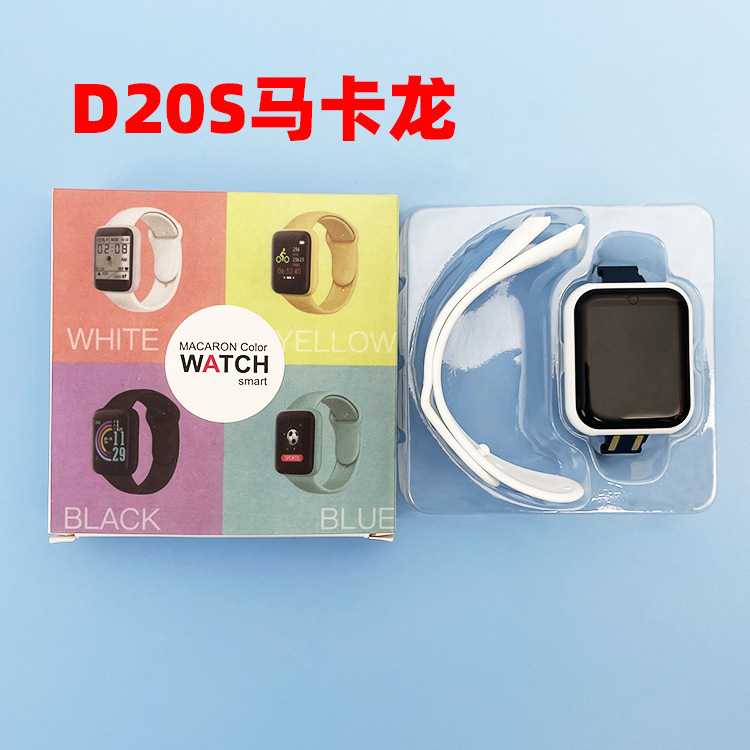 D20S/Y68S Macaron Smart Bracelet Heart Rate Blood Oxygen Blood Pressure Health Monitoring Step Counter Cross-Border Popular Bracelet