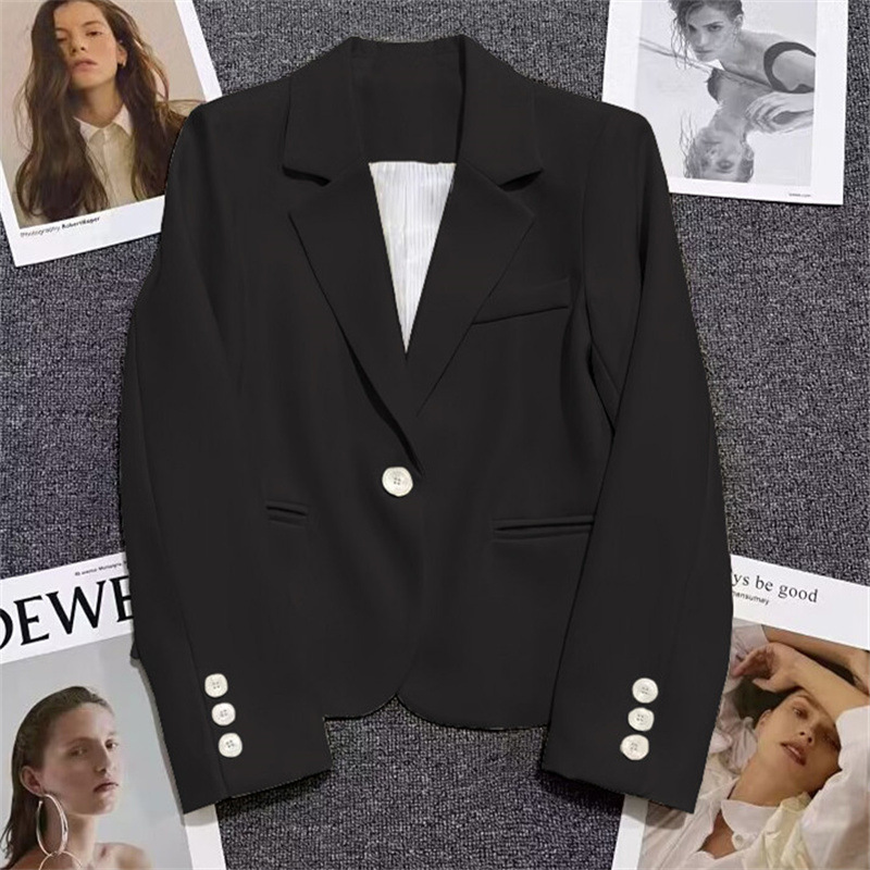 Chaqueta de Traje Casual para Mujer, Corte Holgado, Cuello de Traje, Manga Larga, para Primavera y Otoño