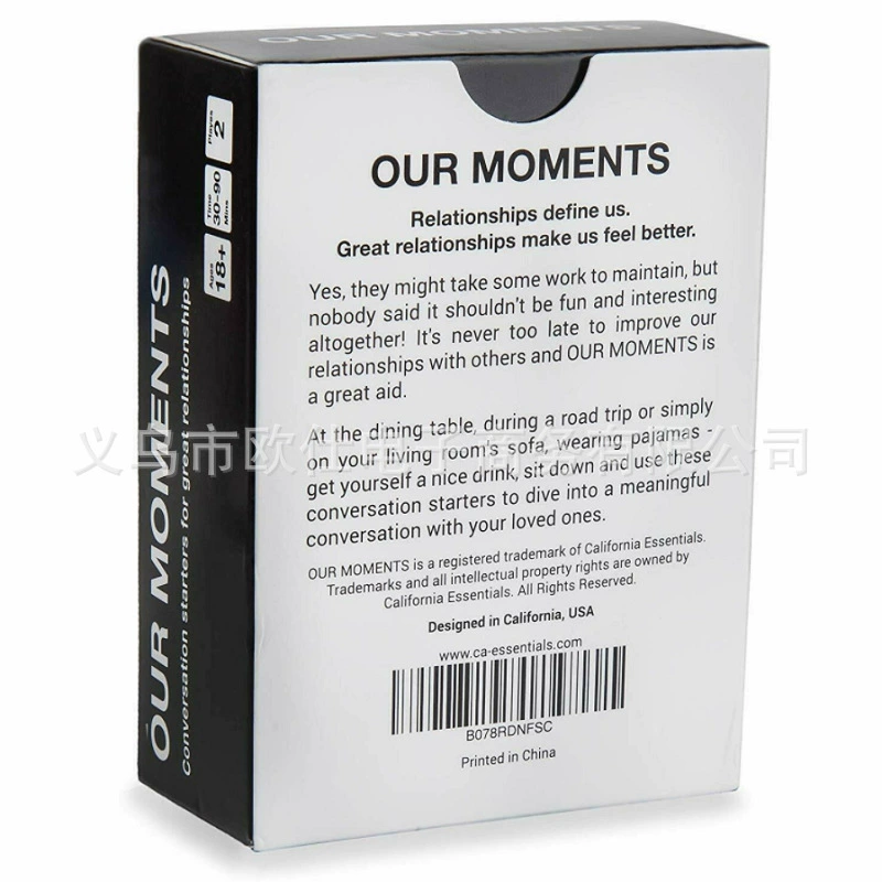 Английская версия карточек длялюбовных пар Our Moments Our Interesting Dialogue Cards Game