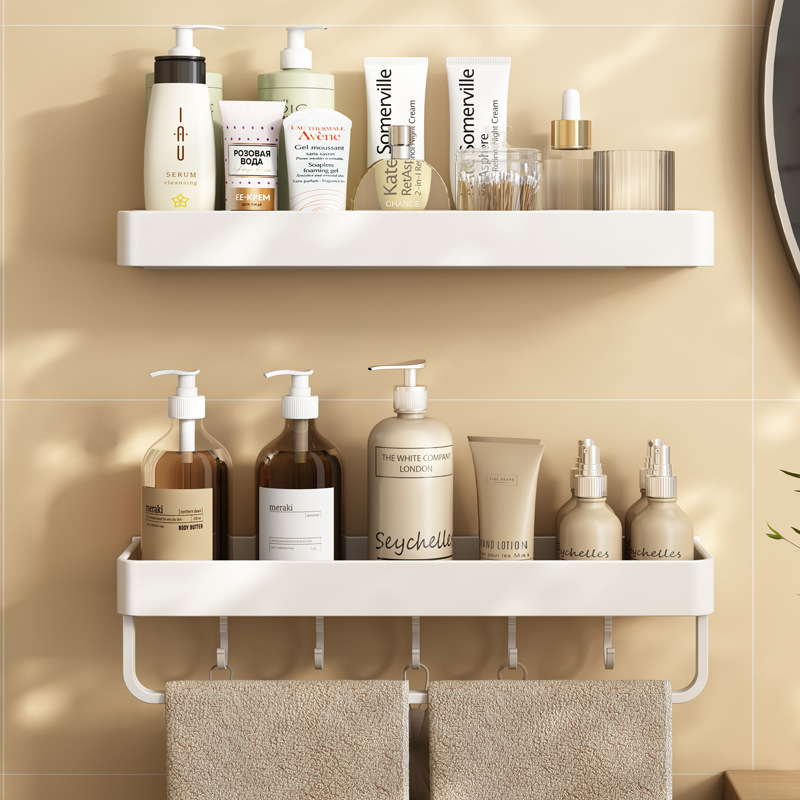 White bathroom storage rack punch-free wall-mounted toilet washstand wall bathroom storage rack