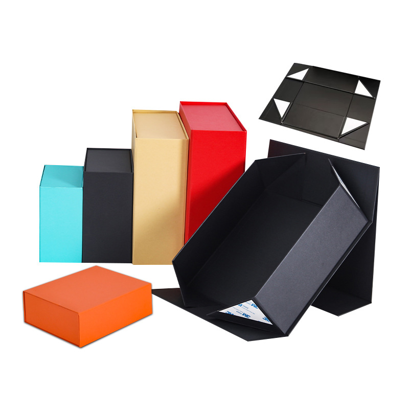 Caja de regalo plegable transfronteriza de una pieza comercio exterior caja de embalaje de absorción de tapa plana caja de libro personalizada caja de regalo