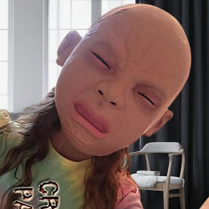 Realista llanto máscara de bebé cabeza llena llanto cara casco fiesta de Halloween casa embrujada tema de terror