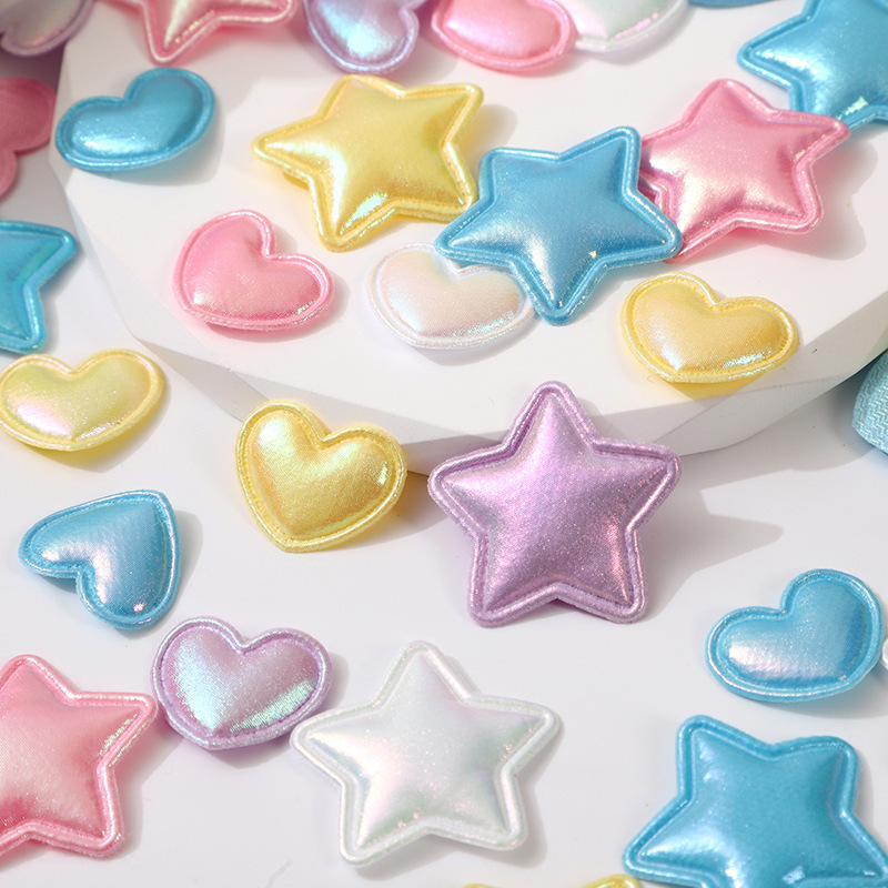 Macaron Pearlescent Glossy Fabric Star Five-Pointed Star Accessories DIY Hair Accessories Clothing Handmade Decorative Accessories Heart Macaron Pearlescent Glossy Fabric Star Five-Pointed Star Accessories DIY Hair Accessories Clothing Handmade Decorative Accessories Heart