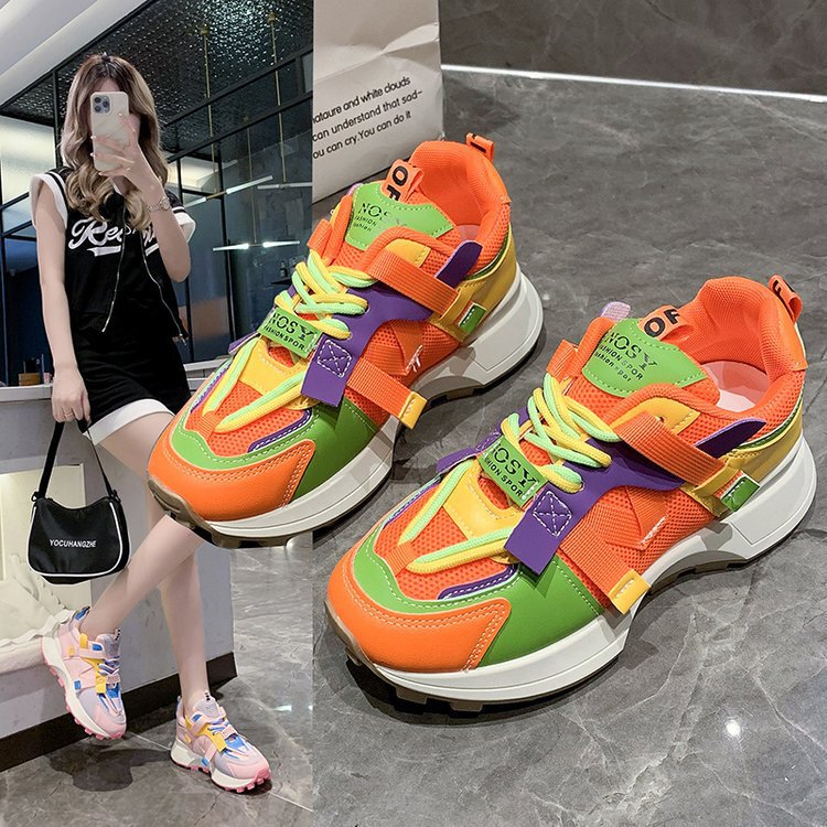 Torre Shoes Colorful Soft-soled sneaker Travel Shoes Women's All-match Student Women's Shoes Women's Shock Absorbing Running Shoes