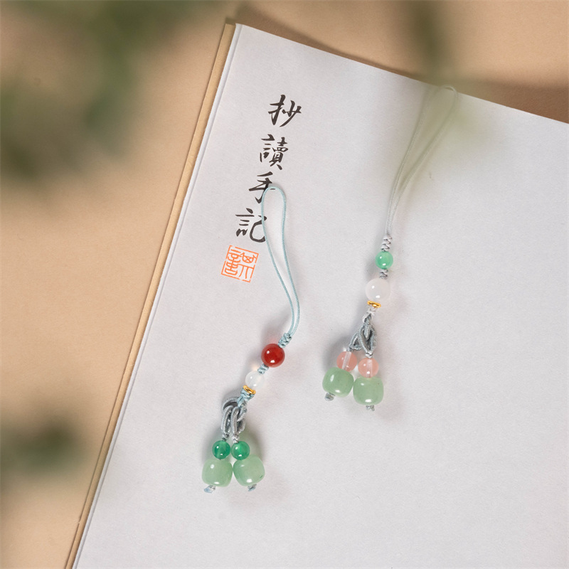 东陵玉手机挂件u盘吊坠挂饰女款手机链创意可爱南红中国风手机挂