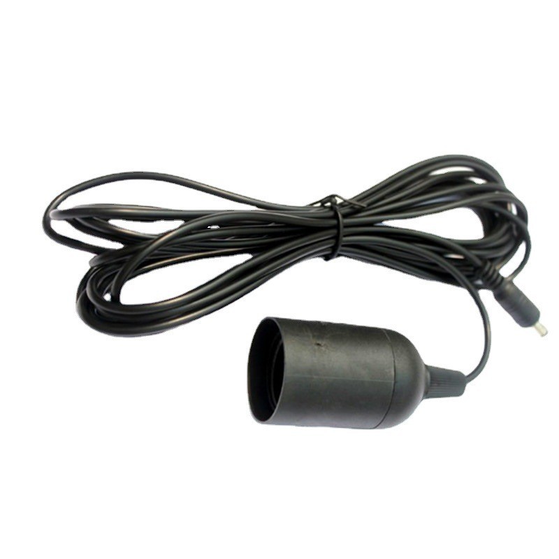 供应 4-5米 照明应急12V E27灯头线 5米灯头线 太阳能充电灯头线