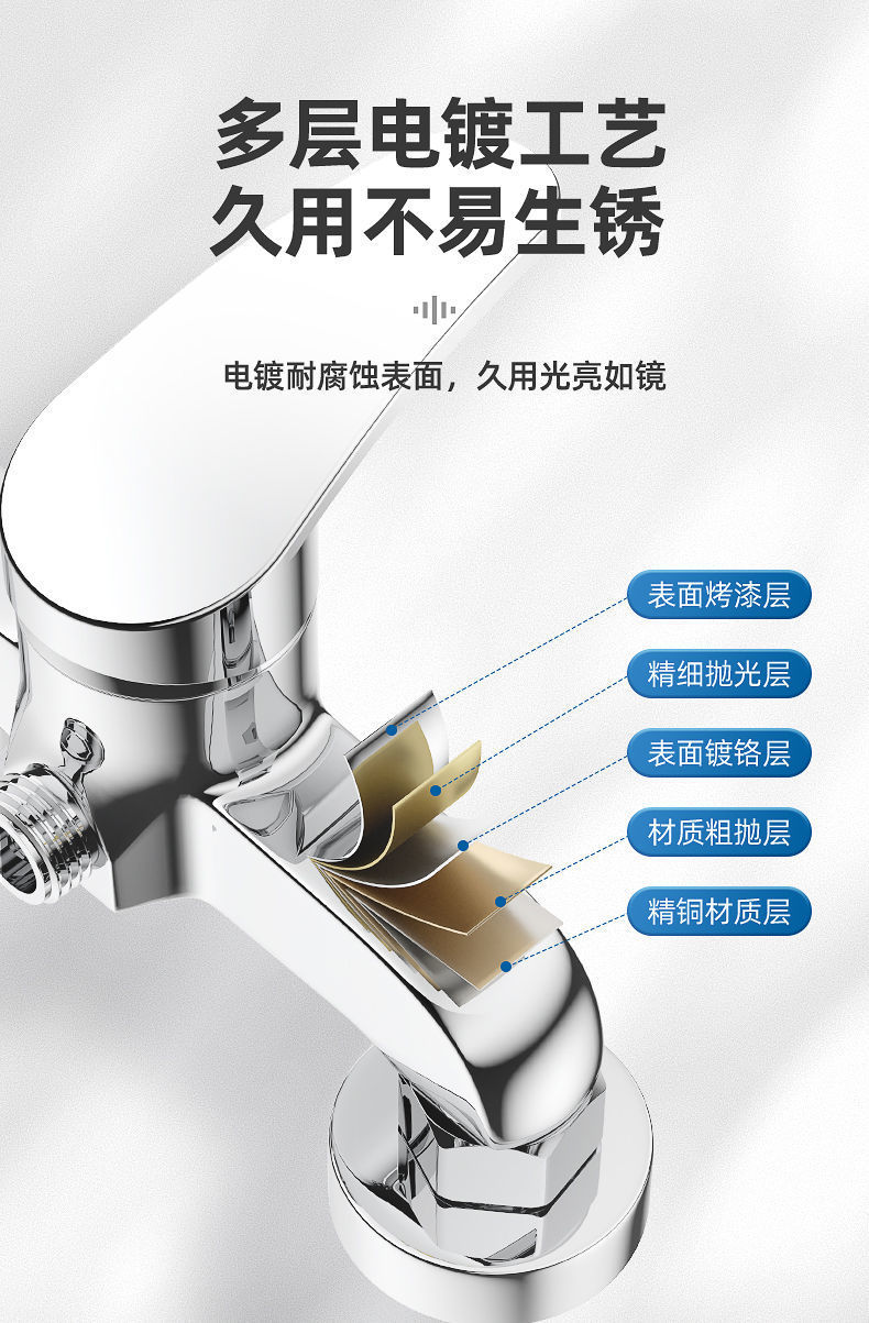 Bathroom shower faucet, hot and cold water mixing valve, hot and cold bath switch, concealed shower head set, all-copper water heater Application Scenario