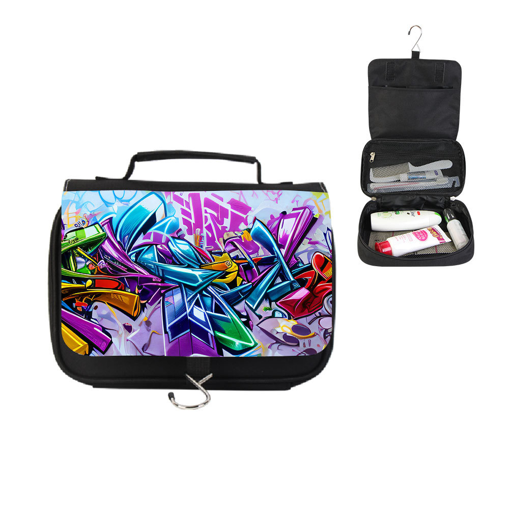 커넥터 그래피티 프린트 외출 세면도구 가방