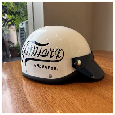 Half Helmet Motorcycle Trendy Brand, Motosiklet kaskı (dəbilqə) - white-3c-model-single-brim