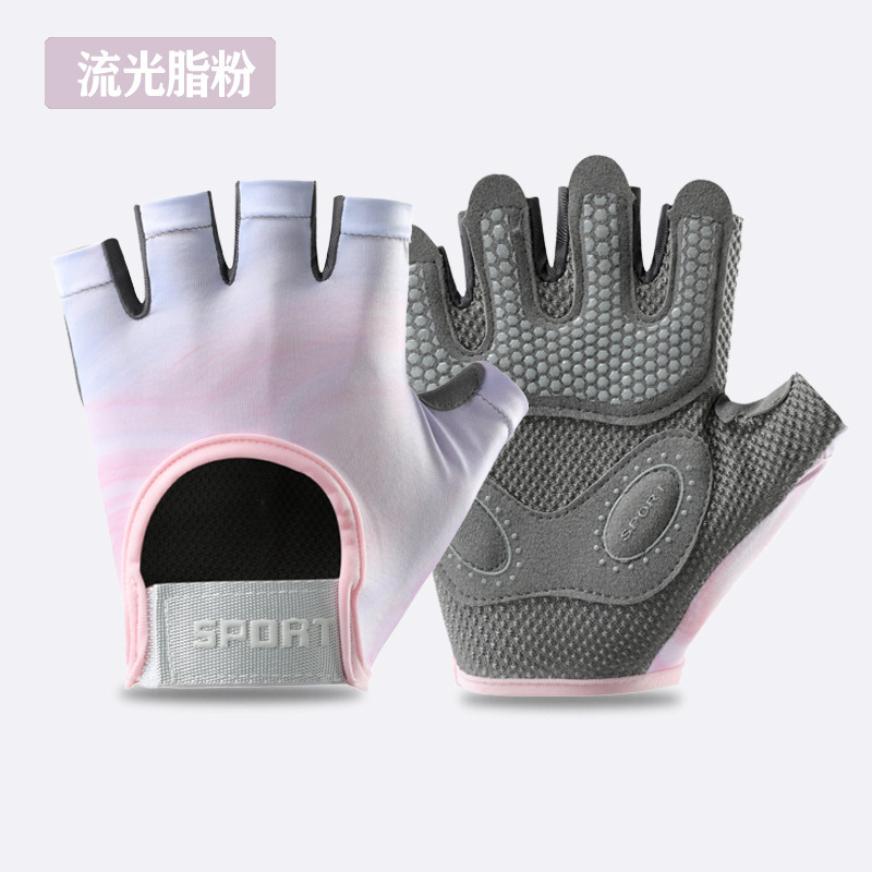 Nuevo guante deportivo para mujeres yoga antideslizante acondicionamiento físico hierro amortiguador resistente al desgaste transpirable anti-levantamiento guante de entrenamiento de medio dedo