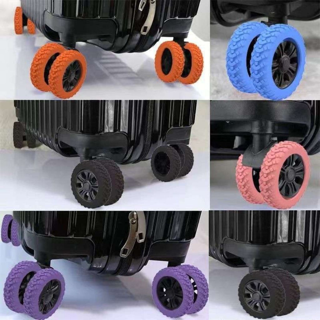 Luggage Wheel Protective Cover Rubber Ring Travel Suitcase Silent Universal Wheel Accessories Cover Replacement Wheel Tire