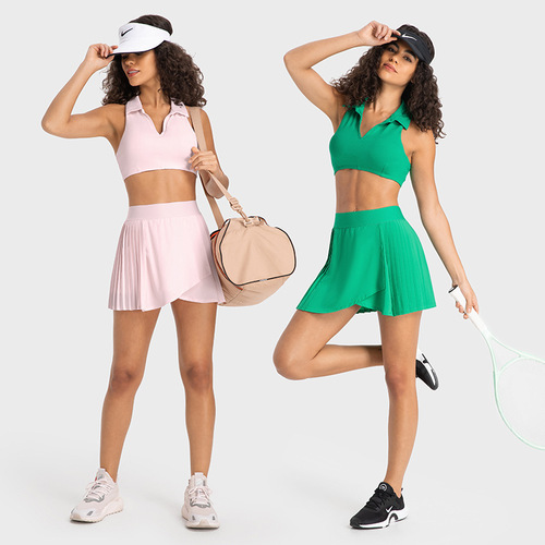 Merillat Merillat new pleated slit sports pants and skirts with lining to prevent exposure sports shorts for women