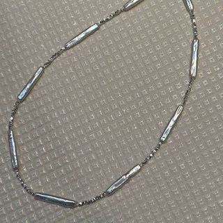 异型珍珠S925银巴洛克不规则小银条天然显白项链高级轻奢锁骨链