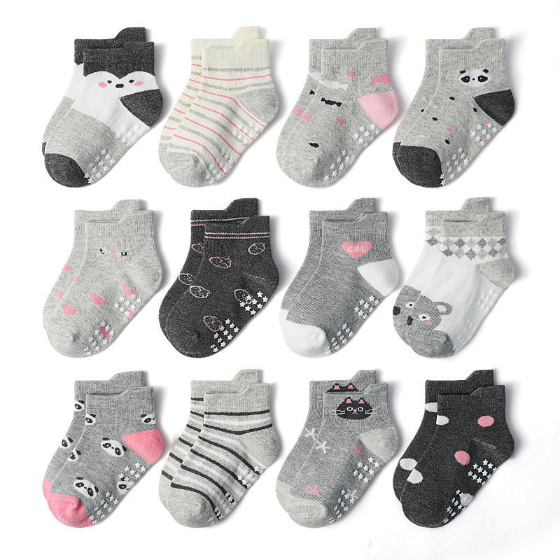 Set of Children's Socks, Baby Non-Slip Socks, New Cartoon Striped Breathable Non-Slip Walking Socks for Toddler Girls Set of Children's Socks, Baby Non-Slip Socks, New Cartoon Striped Breathable Non-Slip Walking Socks for Toddler Girls
