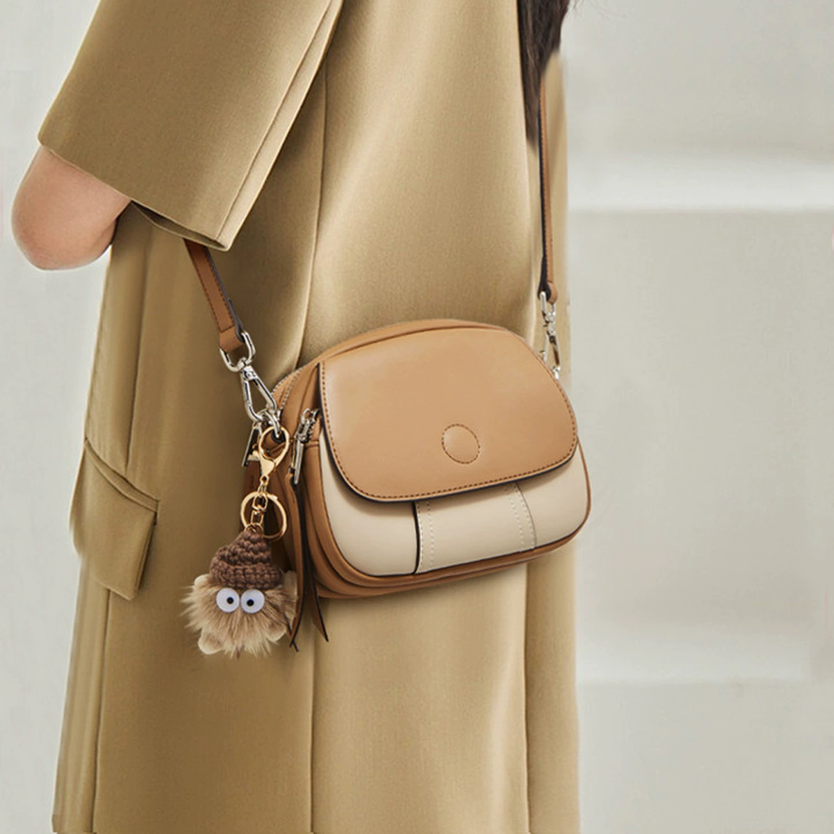 Сумка с золотой лисой женская осень-зима новая мода кожаная сумка повседневная сумка на плечо