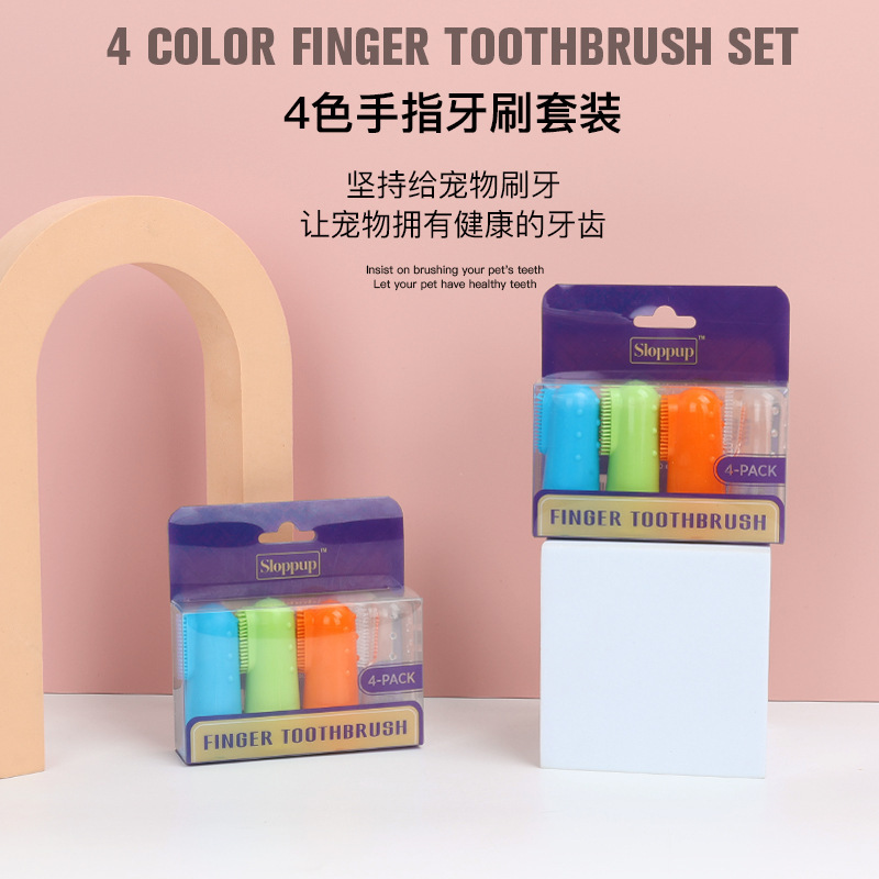 Cepillo de dientes para mascotas, perros y gatos, cepillo de dientes de dedo para limpieza bucal, cepillo de dientes para perros, cepillo de dientes para gatos, cepillo de dientes desechable para mascotas