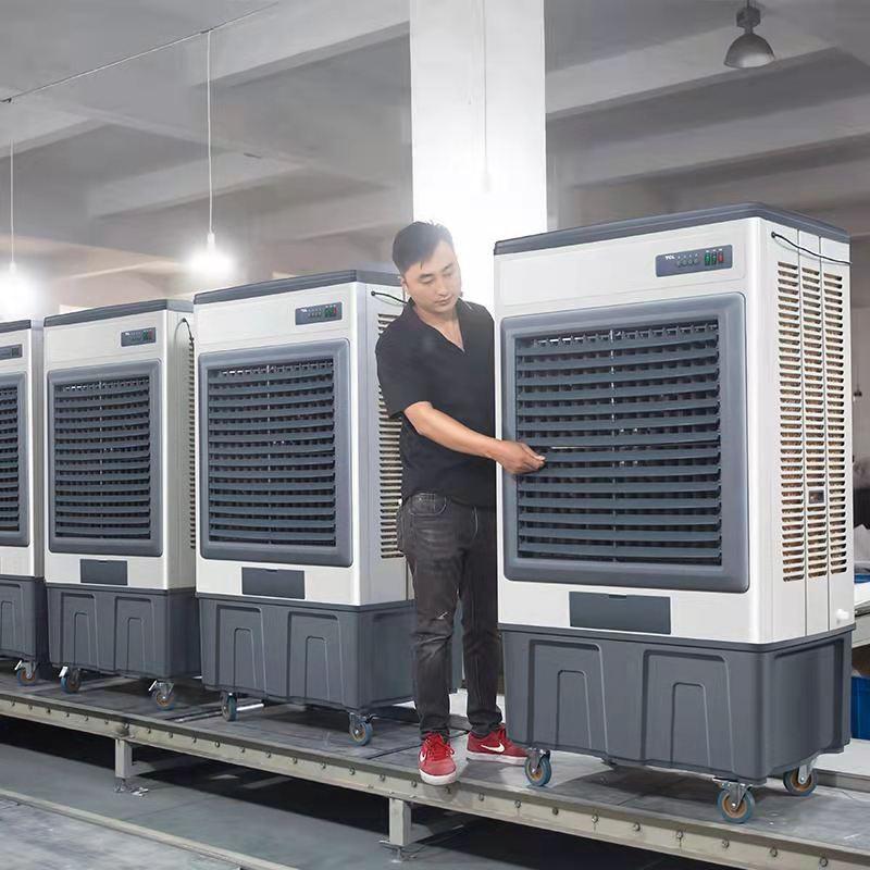 ventilador de aire frío todo el cuerpo metálico ventilador de aire frío industrial gran ventilador de aire acondicionado evaporativo agregar agua refrigeración súper fuerte para uso doméstico comercial
