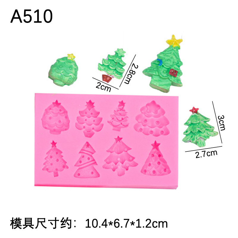 Serie de Navidad decoración molde de silicona dulces calcetines de Navidad árbol de Navidad campana fondant pastel postre Decoración