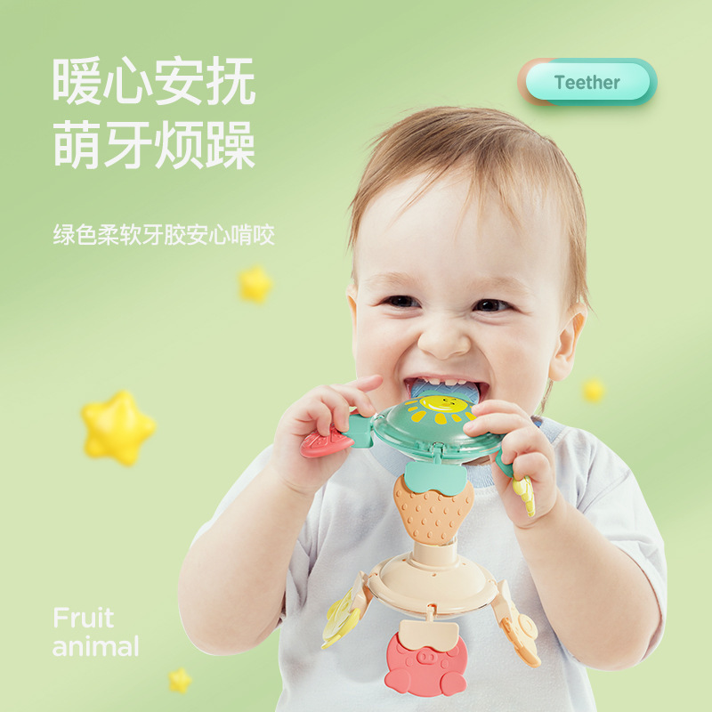 跨境熱銷多功能變形牙膠搖鈴可水煮啃咬嬰幼兒安撫磨牙棒玩具廠家