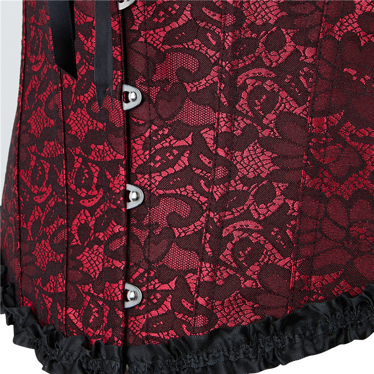 Carmesí bordado de encaje corte de belleza cuerpo de soporte de pecho cintura cinturón chaqueta Aliexpress suministro transfronterizo