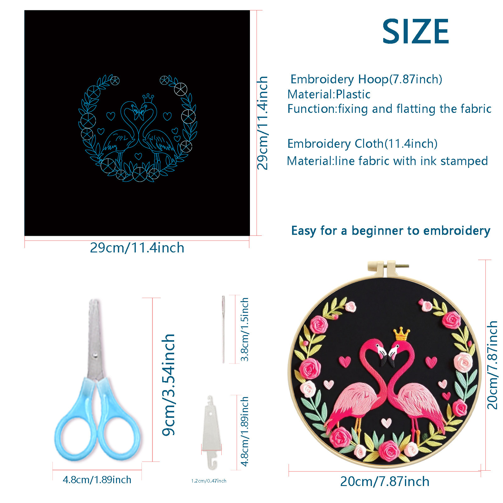 SHEIN venta caliente diy bordado a mano con marco bordado flamenco simple no bordado completo decoración del hogar