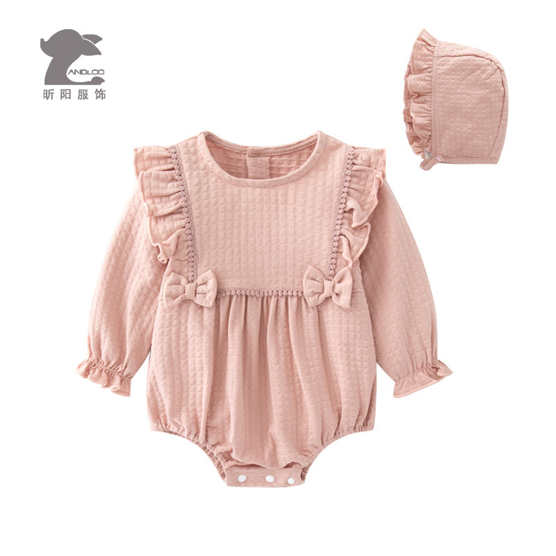 幼児用ハイハイ服、ベビー服、新生児春秋長袖服、甘いレース三角パック服、子供服|undefined