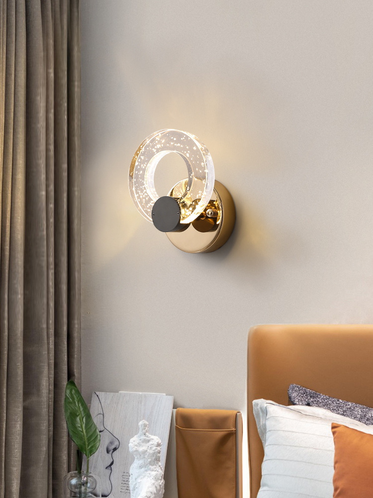 Luz de pared moderna de pared de alto nivel, luz de pared de cabecera de cama, luz de red creativa, luz de sala de estar, dormitorio, escalera, lámpara de pared lujosa